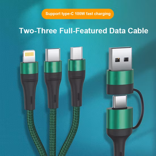 Cable de carga rápida 3 en 1 de carga rápida 5A para teléfono móvil