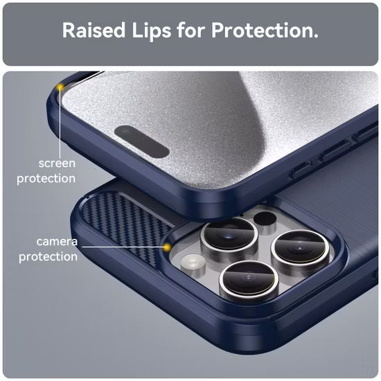 Caja del teléfono móvil para la caja del iPhone de la PC de la fibra de carbono de Samsung TPU para el iPhone 14 PRO Max Negro