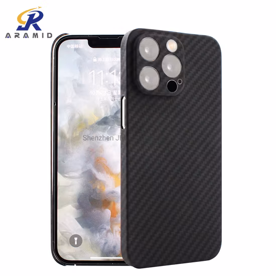 Caja de teléfono de lujo al por mayor para caja de teléfono móvil de fibra de aramida para iPhone 13 PRO Accesorio para teléfono celular Carcasa de grado militar